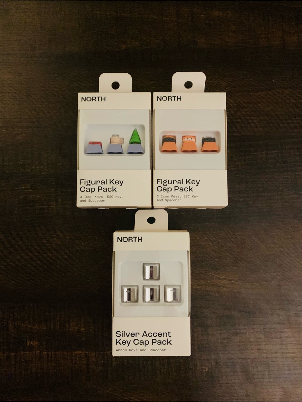 3 Set of Custom Keycaps Includes Silver, Festive, & Sushi Themed Caps Brand New!
